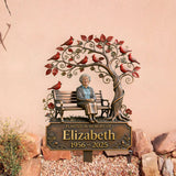 Memorial Garden Stake Cardinal Remembrance Gift - Personalized Memorial 3D Printed Cut Metal Sign