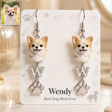 Dog Mom - Personalized Dog Earrings With Card