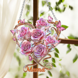 My Garden Gift For Mom, Grandma - Personalized Mother Window Hanging Suncatcher Ornament