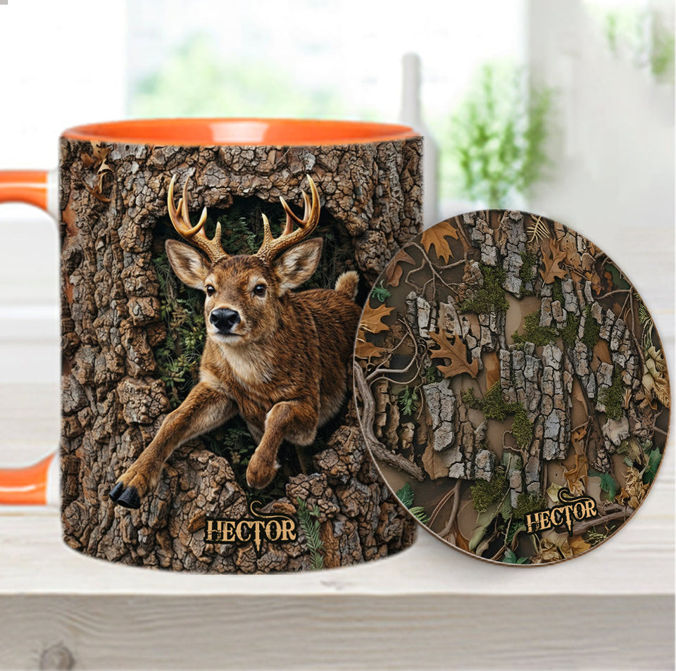 Deer Hunting, Hunter Gift - Personalized Hunting Accent Mug & Coaster