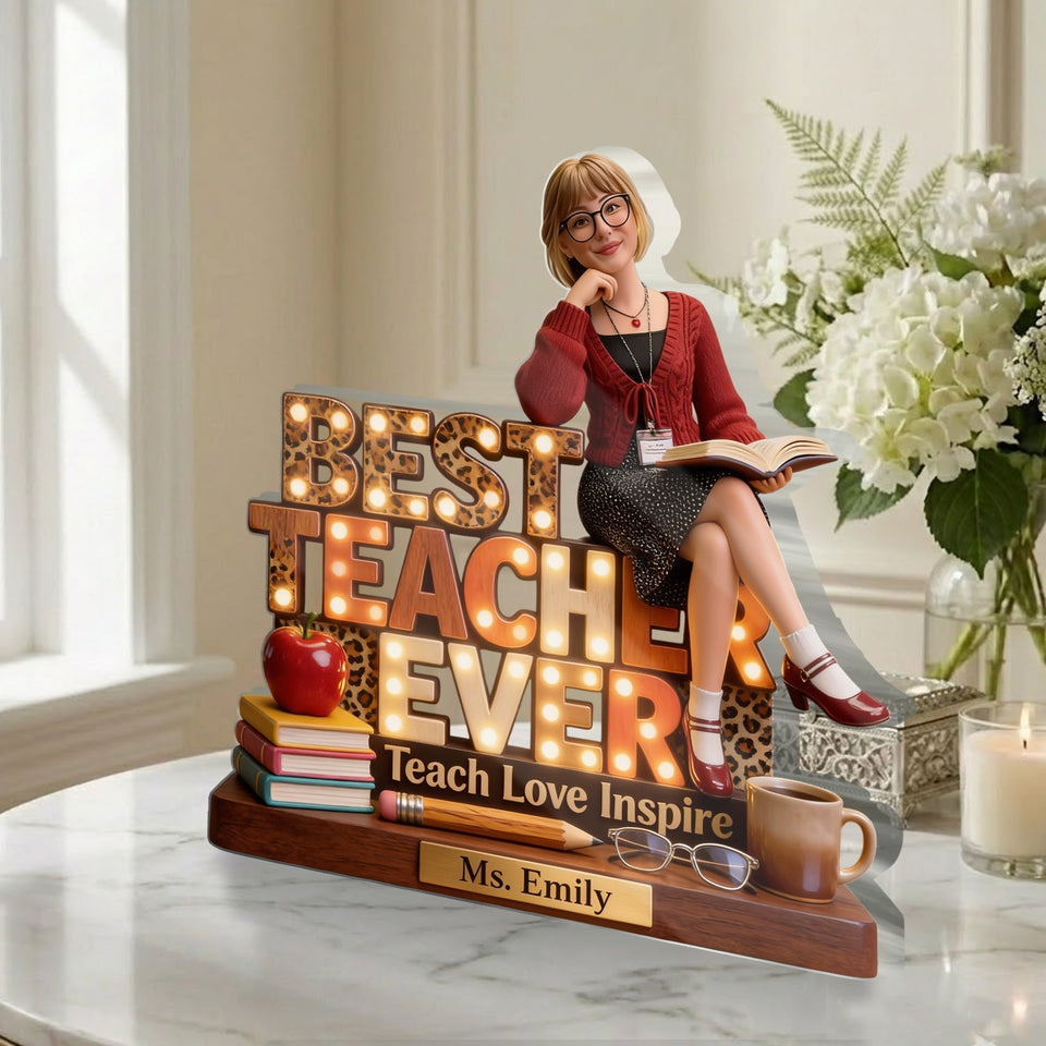 Best Teacher - Personalized Teacher 2-Side Printed Acrylic Plaque