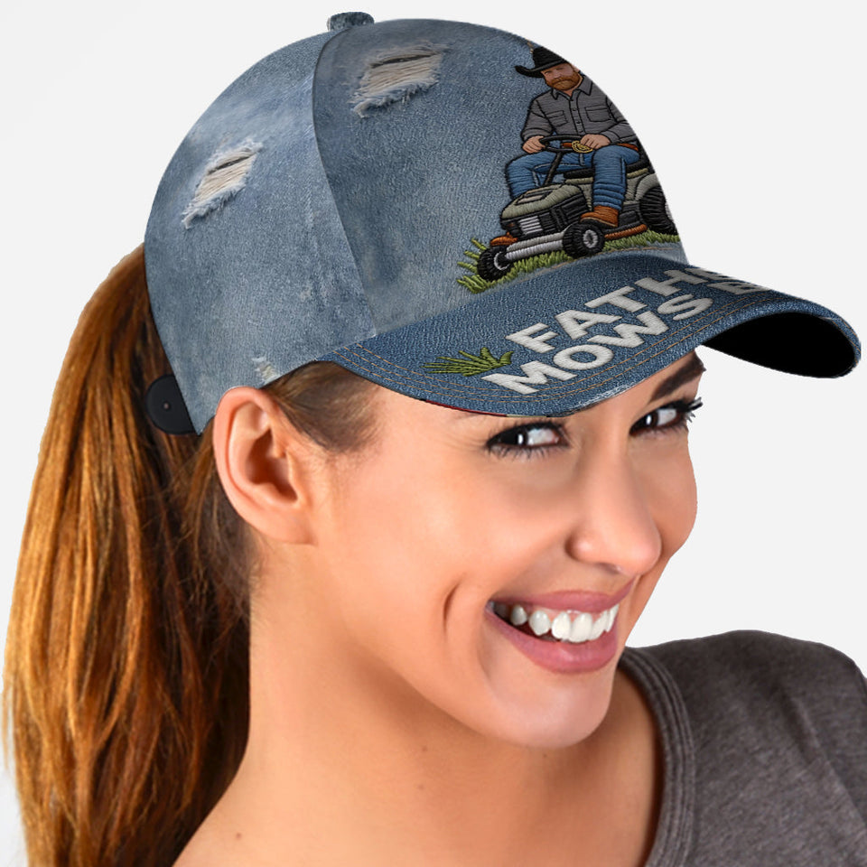 Father Mows Best - Personalized Father Classic Cap