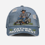 Father Mows Best - Personalized Father Classic Cap