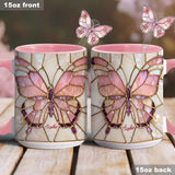 Love Butterflies - Personalized Butterfly Set Accent Mug with Acrylic Stirrers