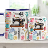 Love Sewing - Personalized Sewing Accent Mug & Coaster