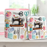 Love Sewing - Personalized Sewing Accent Mug & Coaster