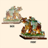 Best Dad/Grandpa Ever Strong Bear - Personalized Father Custom Shaped Acrylic Plaque