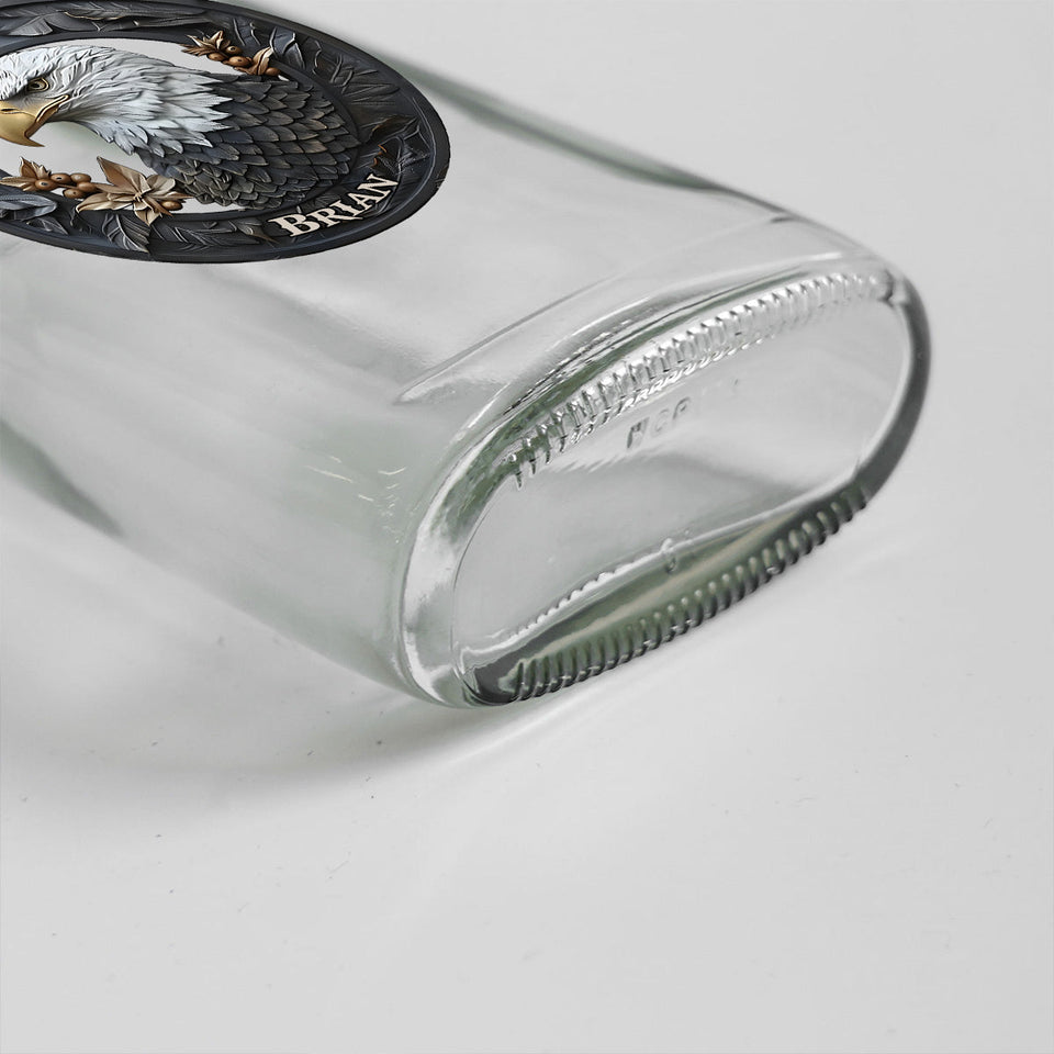 Strong Eagle - Personalized Bald Eagle Whiskey Bottle & Glass