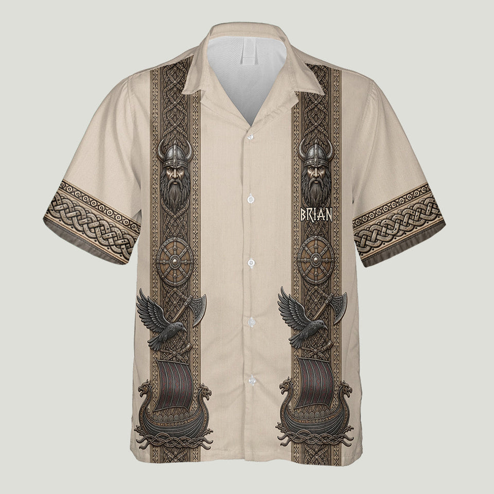 Viking Theme, Gift for Men - Personalized Viking Hawaiian Shirt