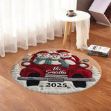 Merry Christmas - Personalized Family Round Rug
