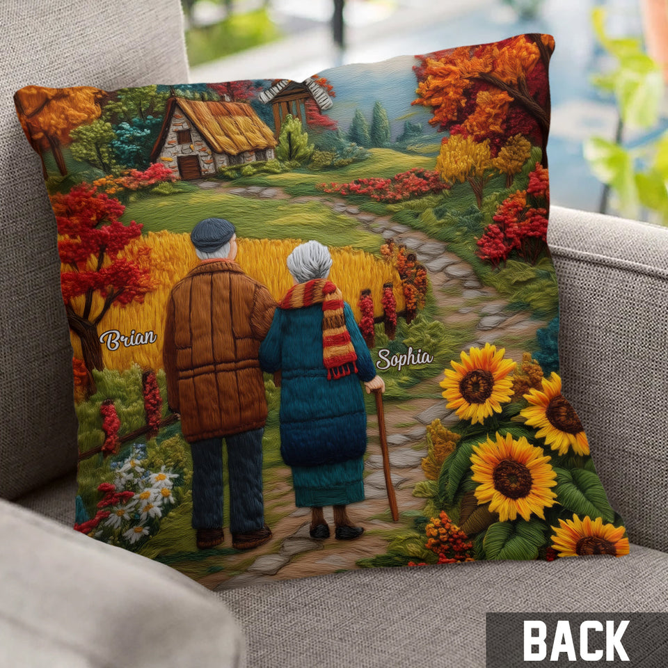 Couple Growing Old Together - Personalized Couple Throw Pillow