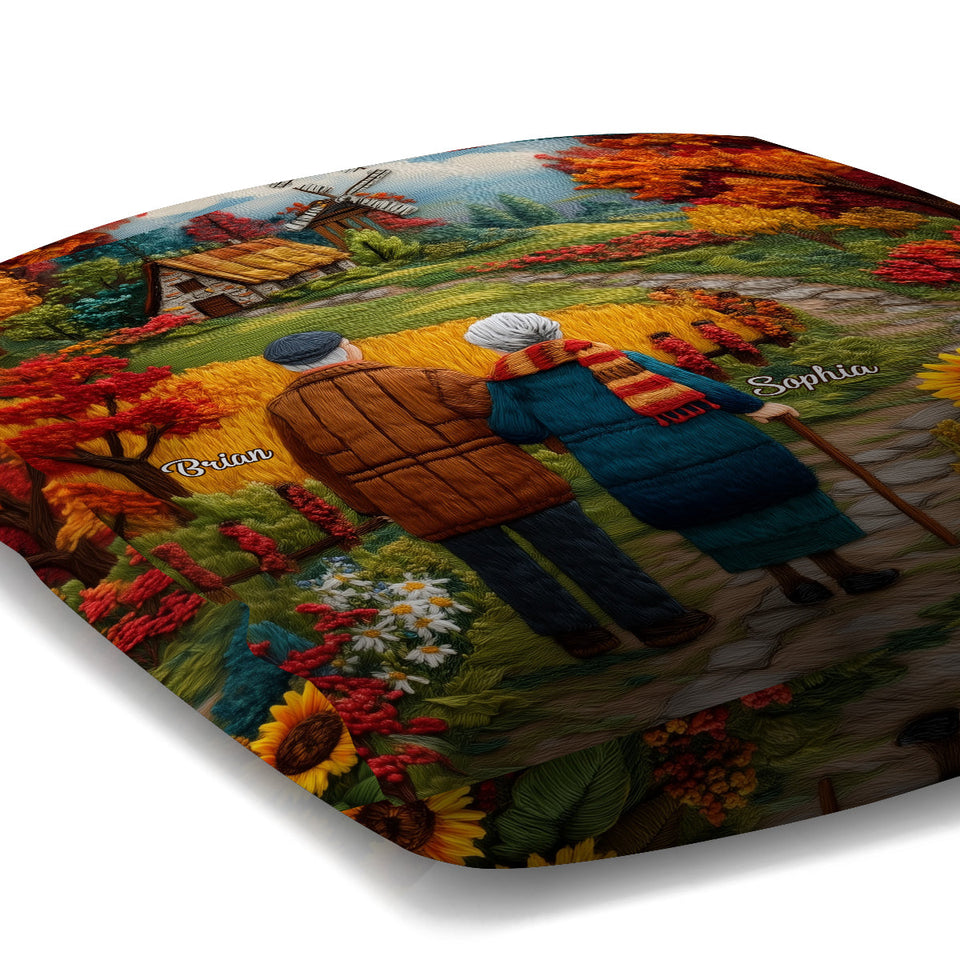Couple Growing Old Together - Personalized Couple Throw Pillow