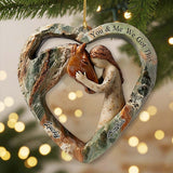 Heart Shaped Girl & Horse - Personalized Horse Ornament