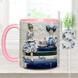 Book Lover - Personalized Book Set Accent Mug with Acrylic Stirres