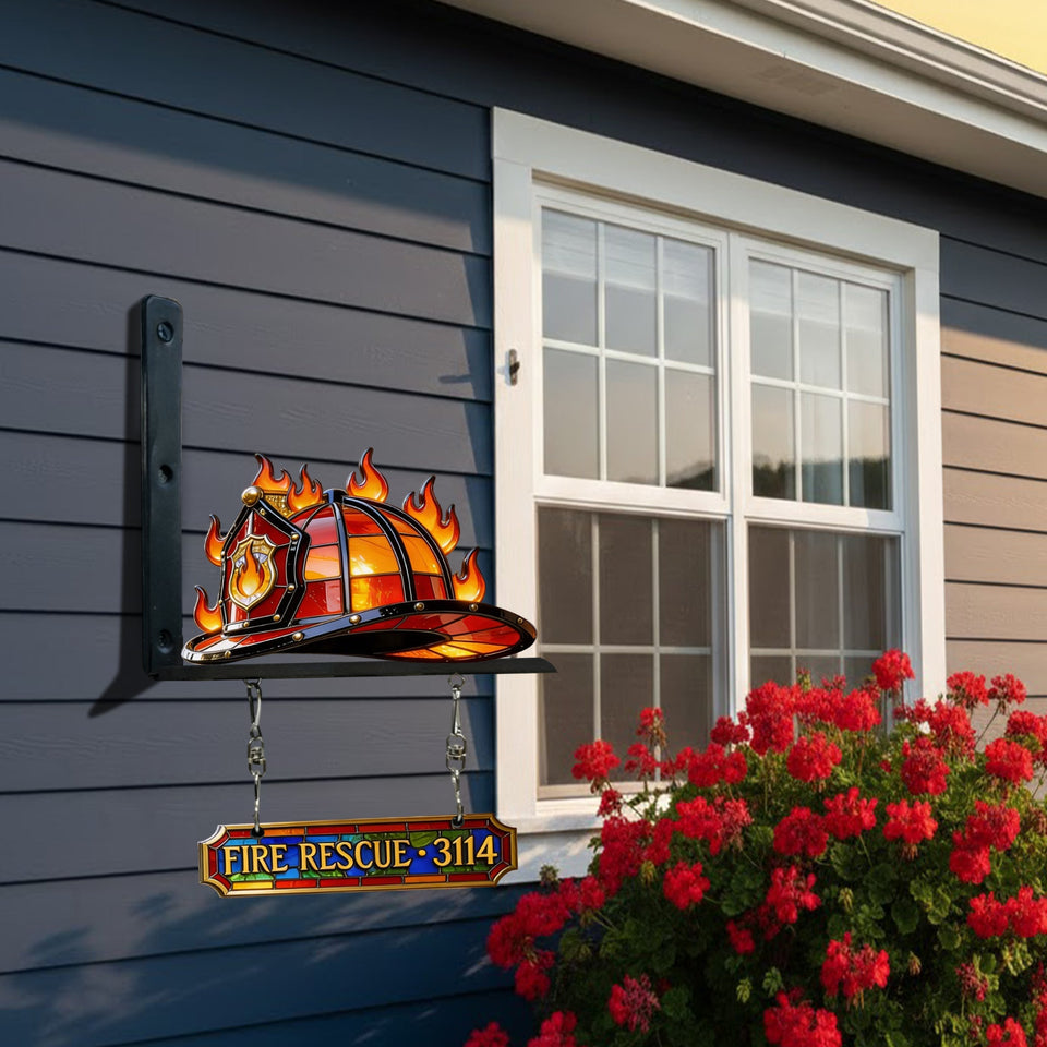 Proud Firefighter - Personalized Firefighter Wooden Wall Mount Sign