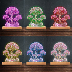 The Love Between Mother And Her Kids - Personalized Mother Shaped Plaque Light Base