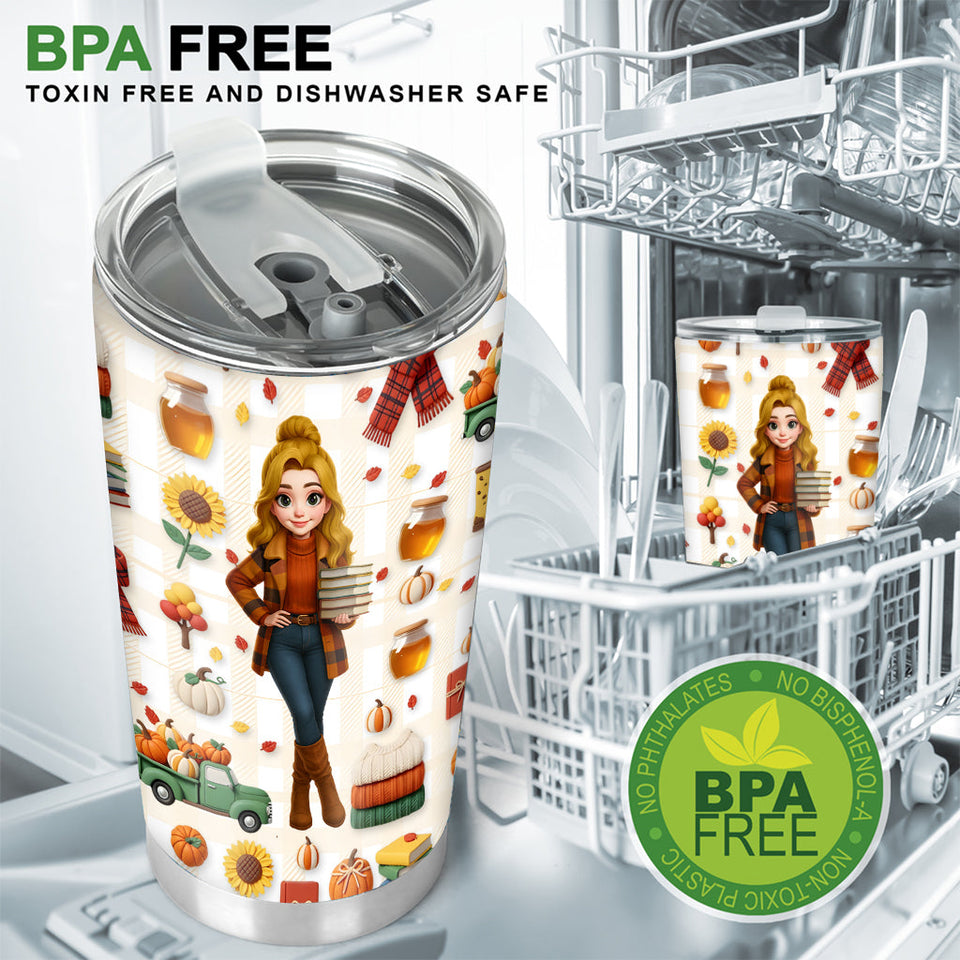 Just A Girl Who Loves Fall - Personalized Autumn Tumbler