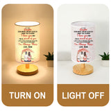 Light This Up When You Miss Me - Personalized Daughter Tableside Lamp With Wood Base
