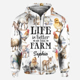 Life Is Better On The Farm - Personalized Farmer All Over Shirt