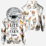 Life Is Better On The Farm - Personalized Farmer All Over Shirt