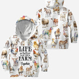 Life Is Better On The Farm - Personalized Farmer All Over Shirt