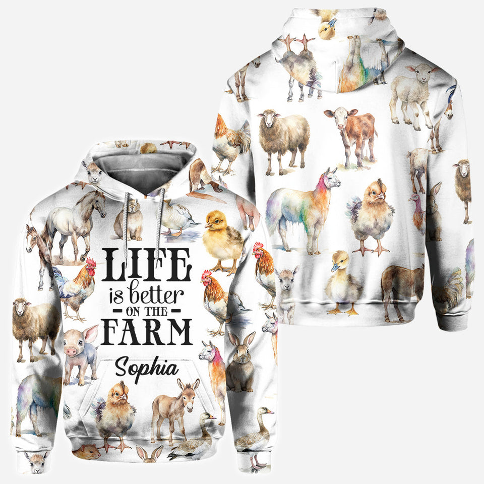 Life Is Better On The Farm - Personalized Farmer All Over Shirt