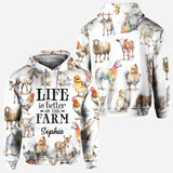 Life Is Better On The Farm - Personalized Farmer All Over Shirt