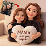 I Love You - Personalized Mother Faux Fur Shaped Pillow