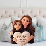 I Love You - Personalized Mother Faux Fur Shaped Pillow