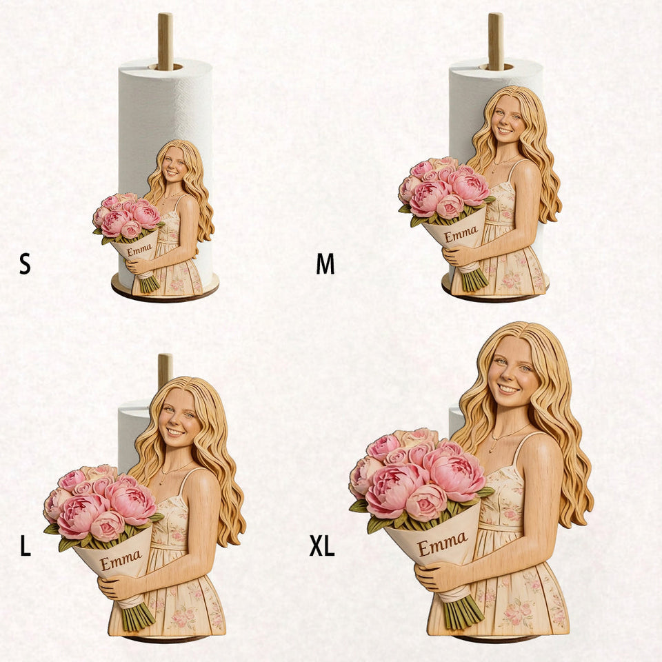 Custom Any Photo, Any Flower - Personalized Self Love Paper Towel Stand