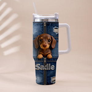 Love My Pet - Personalized Pet Tumbler With Plush Charm