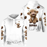 Cute Highland Cow - Personalized Highland Cow All Over Shirt