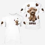 Cute Highland Cow - Personalized Highland Cow All Over Shirt