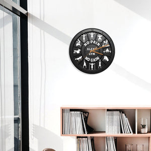 No Pain No Gain - Personalized Fitness Wall Clock