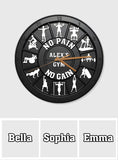 No Pain No Gain - Personalized Fitness Wall Clock