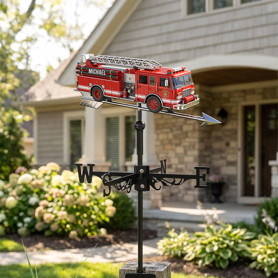 Fire Truck - Personalized Firefighter Weather Vane