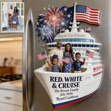 Red, White & Cruise - Personalized Cruising Magnet