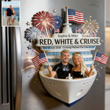 Red, White & Cruise - Personalized Cruising Magnet