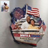 Red, White & Cruise - Personalized Cruising Magnet