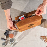 Best Dad Ever - Personalized Father Leather Toiletry Bag