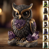 Amethyst/ Rose Quartz/ Ruby/... Styled Owl - Personalized Owl Custom Shaped Acrylic Plaque