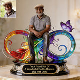 Dad In Heaven - Personalized Memorial Custom Shaped Acrylic Plaque