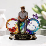Dad In Heaven - Personalized Memorial Custom Shaped Acrylic Plaque