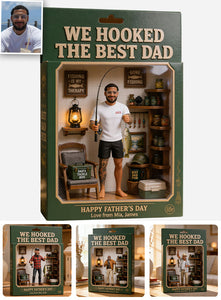 We Hooked the Best Dad - Personalized Fishing Acrylic Display Box