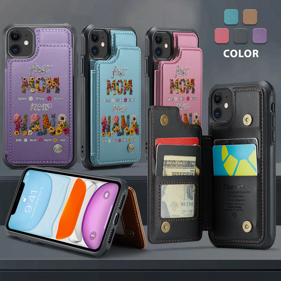 First Mom Now Grandma - Personalized Grandma Wallet Phone Case