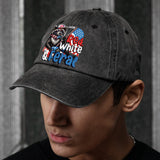 Red, White & Feral Racoon - Personalized Independence Day/ 4th of July Washed Denim Cap
