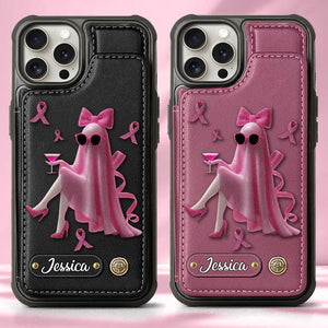 Pink Out - Étui portefeuille personnalisé pour téléphone, sensibilisation au cancer du sein