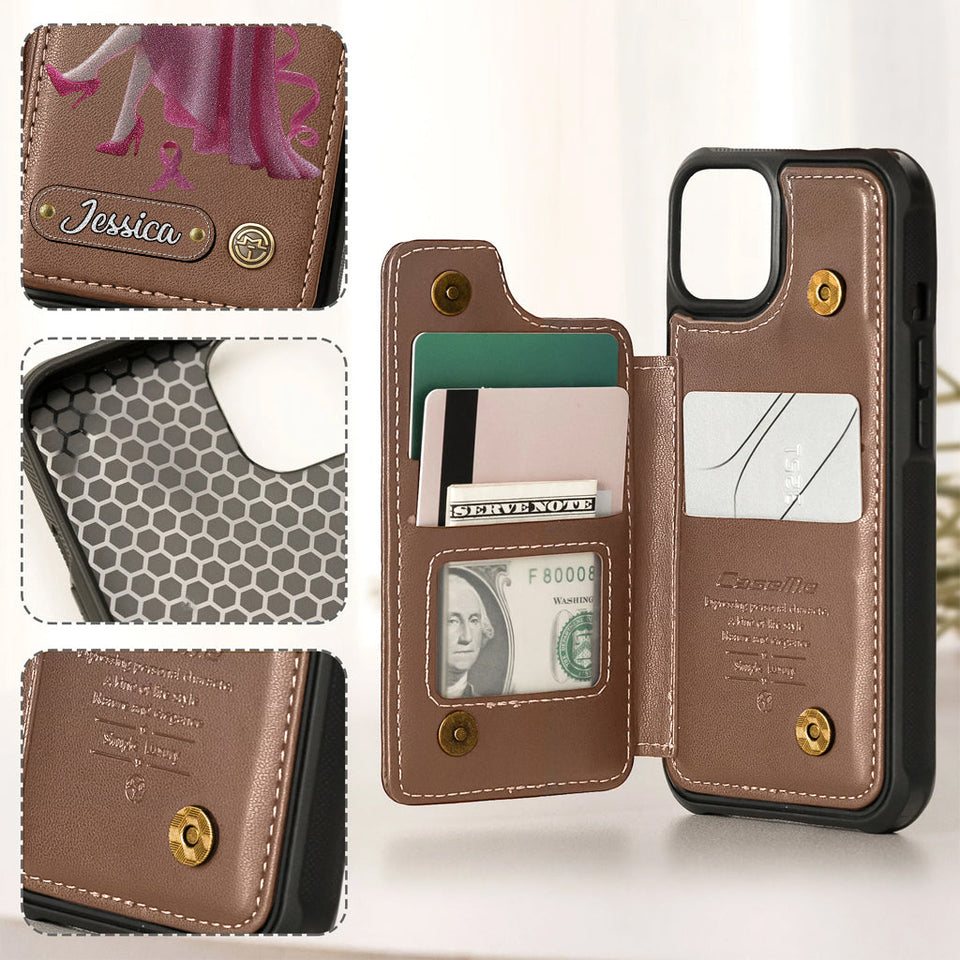 Pink Out - Personalized Breast Cancer Awareness Wallet Phone Case