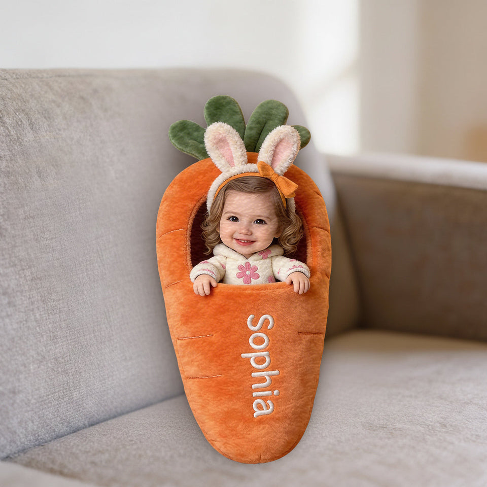 Custom Any Photo Best Easter Gift - Personalized Kid Premium Faux Fur Pillow