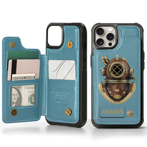 Scuba Diving Lovers Gift - Personalized Scuba Diving Wallet Phone Case